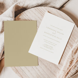 Invitación a la boda formal de oro