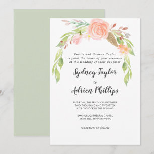Invitación a la boda formal de primavera
