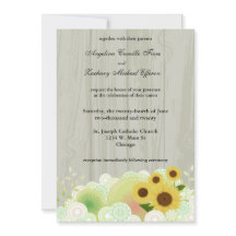 Invitación a la boda formal del girasol retro