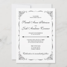 Invitación a la boda formal elegante