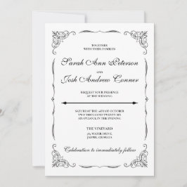 Invitación a la boda formal elegante