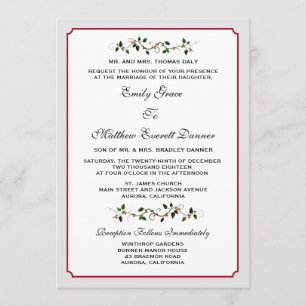 Invitación a la boda formal en invierno de diciemb