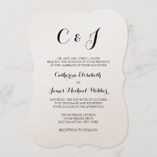 Invitación a la boda formal para decir a los padre