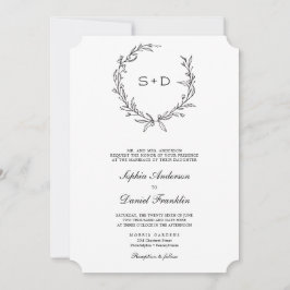 Invitación a la boda formal por monograma minimali