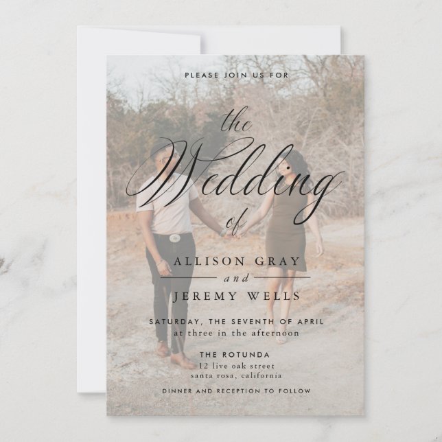 Invitación a la boda fotográfica (Anverso)