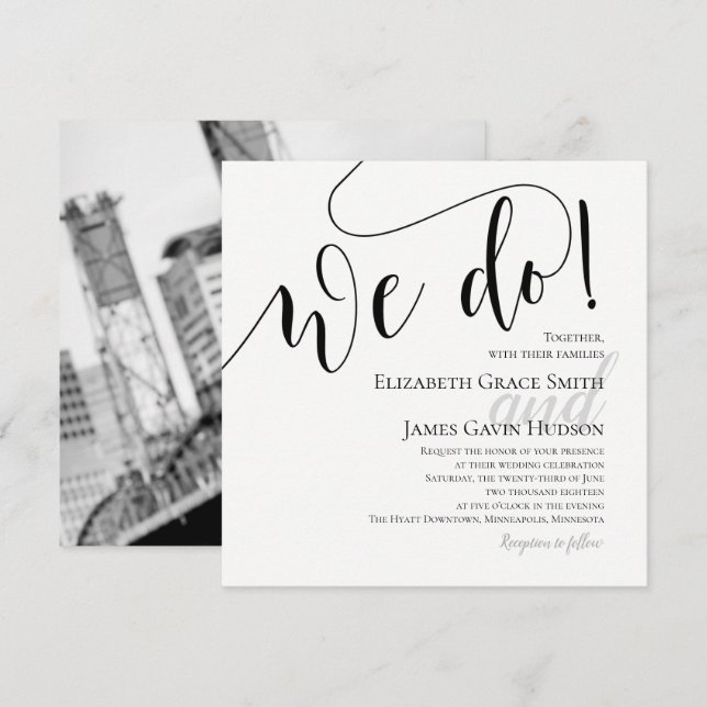 Invitación a la boda fotográfica (Anverso / Reverso)