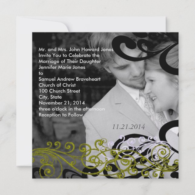 Invitación a la boda fotográfica (Anverso)