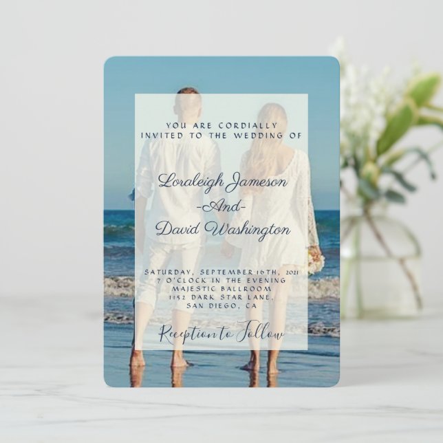 Invitación a la boda fotográfica (Anverso de pie)