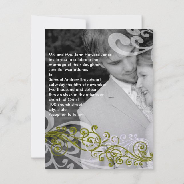 Invitación a la boda fotográfica (Anverso)