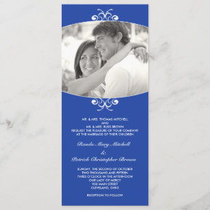 Invitación a la boda fotográfica azul