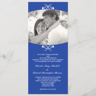 Invitación a la boda fotográfica azul
