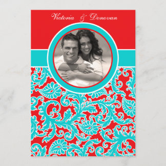 Invitación a la boda fotográfica Blue Red White Da