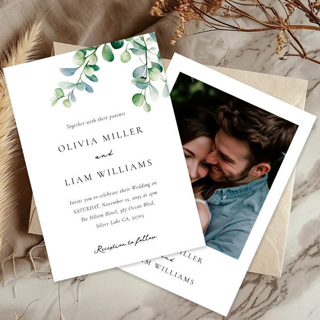 Invitación a la boda fotográfica Boho Green Eucaly (Subido por el creador)