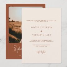 Invitación a la boda fotográfica Boho Moda Terraco