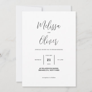 Invitación a la boda fotográfica clásica simple