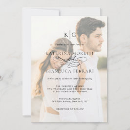 Invitación a la boda fotográfica con guión de mono