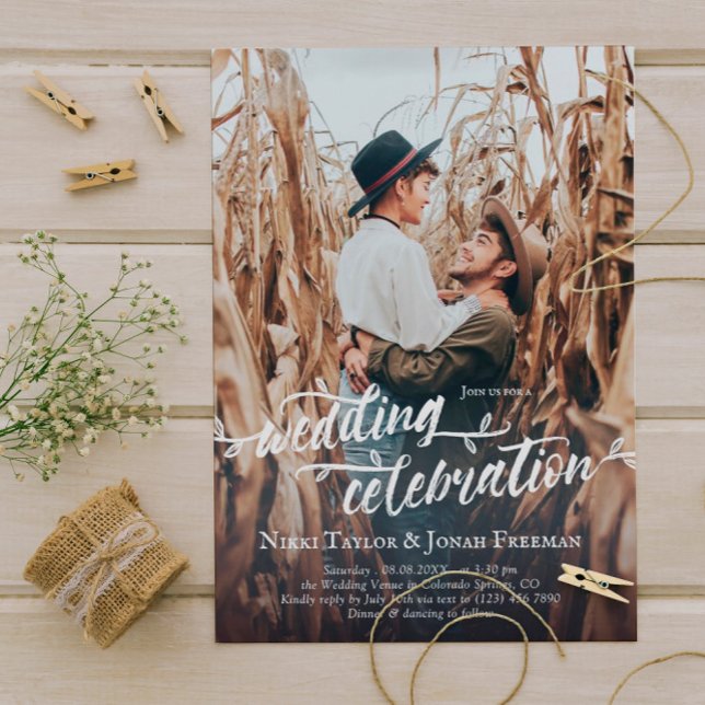 Invitación a la boda fotográfica con guión de pinc (Subido por el creador)