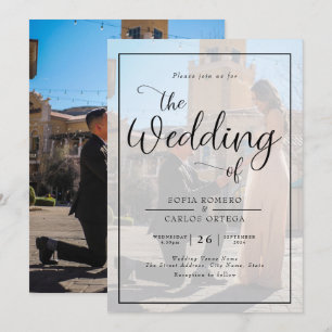 Invitación a la boda fotográfica con guiones