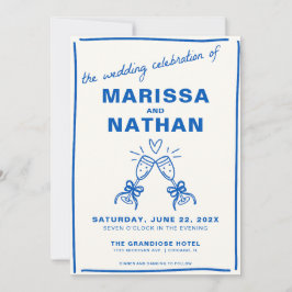 Invitación a la boda fotográfica de Blue Drawn Tog