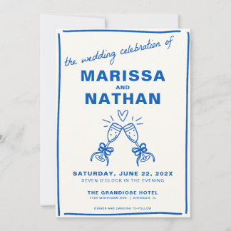 Invitación a la boda fotográfica de Blue Drawn Tog