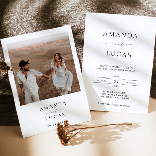 Invitación a la boda fotográfica de Boho   Minimal