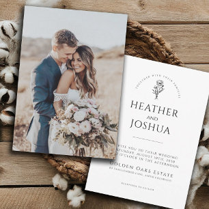 Invitación a la boda fotográfica de Boho Minimal