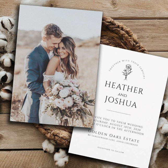 Invitación a la boda fotográfica de Boho | Minimal (Subido por el creador)