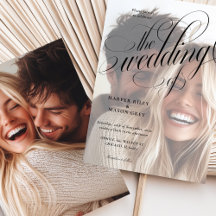 Invitación a la boda fotográfica de caligrafía