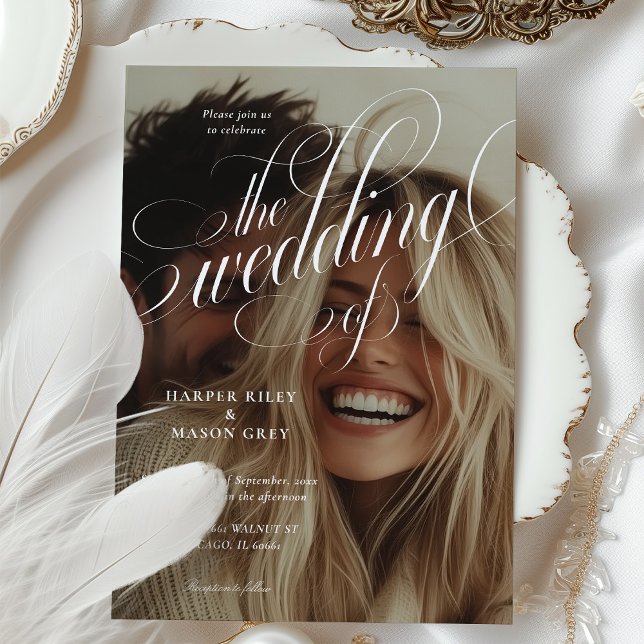 Invitación a la boda fotográfica de caligrafía (Subido por el creador)
