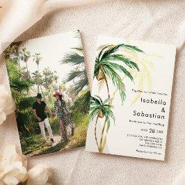 Invitación a la boda fotográfica de destino de árb
