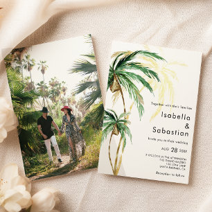 Invitación a la boda fotográfica de destino de árb