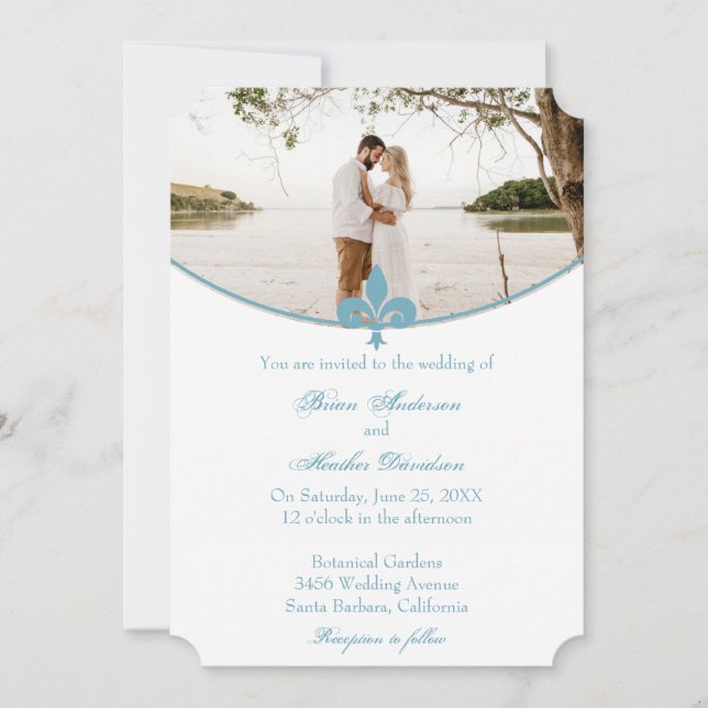 Invitación a la boda fotográfica de Fleur de Lis v (Anverso)