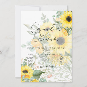 Invitación a la boda fotográfica de girasoles mode