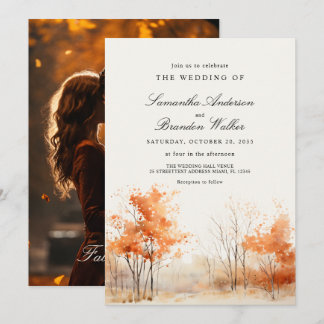 Invitación a la boda fotográfica de otoño en el am