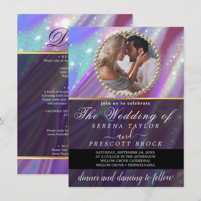 Invitación a la boda fotográfica de Personalizado  (Anverso / Reverso)