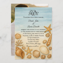 Invitación a la boda fotográfica de Seashell Seren