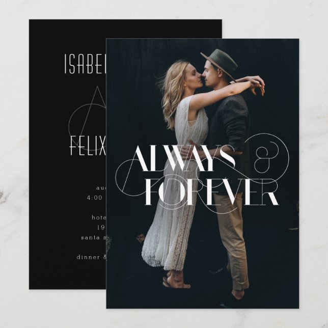 Invitación a la boda fotográfica de siempre y para (Anverso / Reverso)