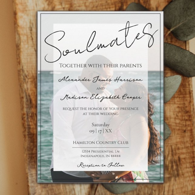 Invitación a la boda fotográfica de Soulmates | Su (Subido por el creador)