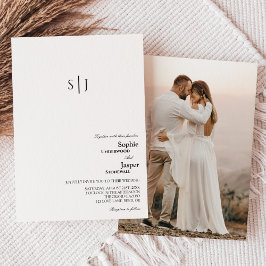 Invitación a la boda fotográfica de un monograma c