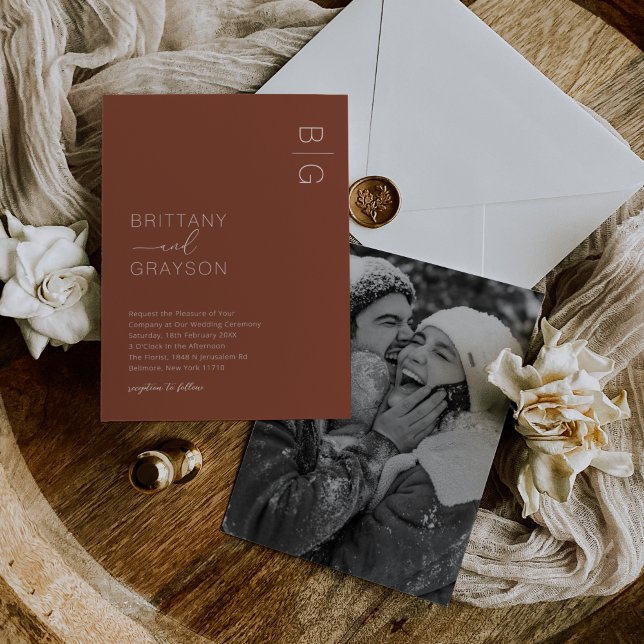 Invitación a la boda fotográfica de un monograma d (Subido por el creador)