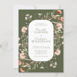 Invitación a la boda fotográfica del Boho Verde Wi