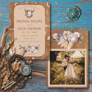 Invitación a la boda fotográfica del desierto Boho