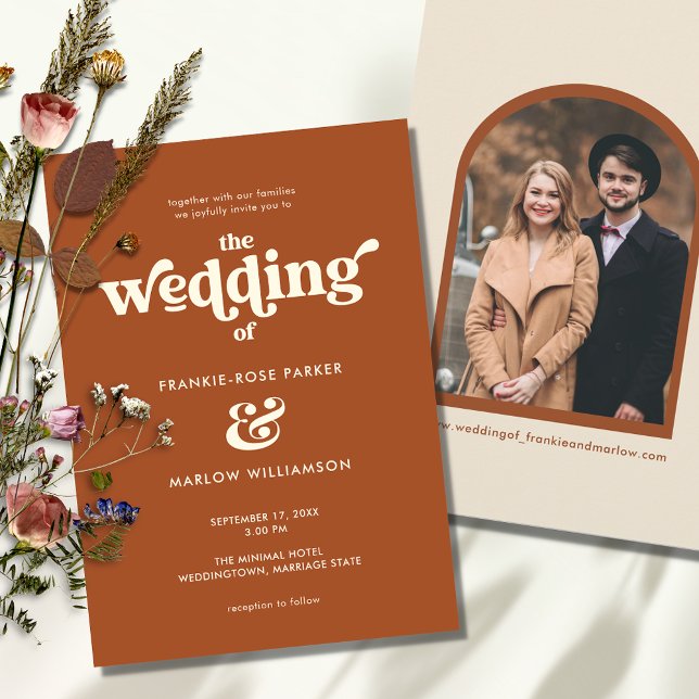 Invitación a la boda fotográfica del retro Boho Gr (Subido por el creador)