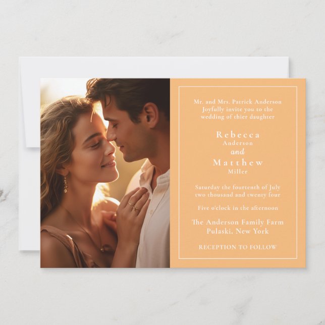 Invitación a la boda fotográfica Eelegante (Anverso)