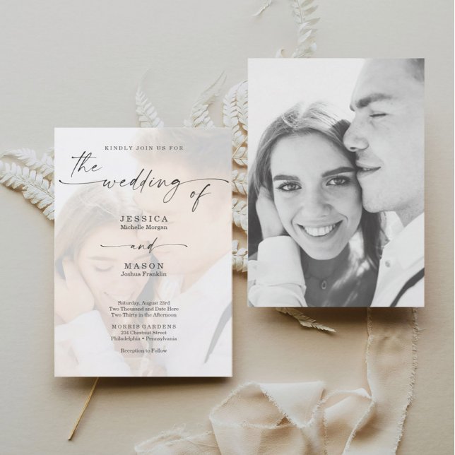 Invitación a la boda fotográfica elegante (Subido por el creador)