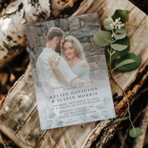 Invitación a la boda fotográfica Eucalyptus