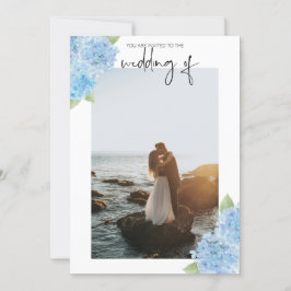 Invitación a la boda fotográfica - Hydrangeas azul