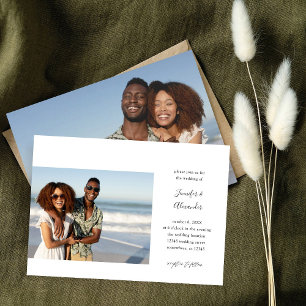 Invitación a la boda fotográfica lateral dos