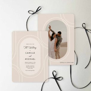 Invitación a la boda fotográfica minimalista y mod