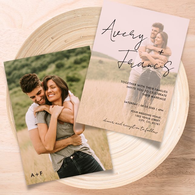 Invitación a la boda fotográfica moderna simple su (Subido por el creador)